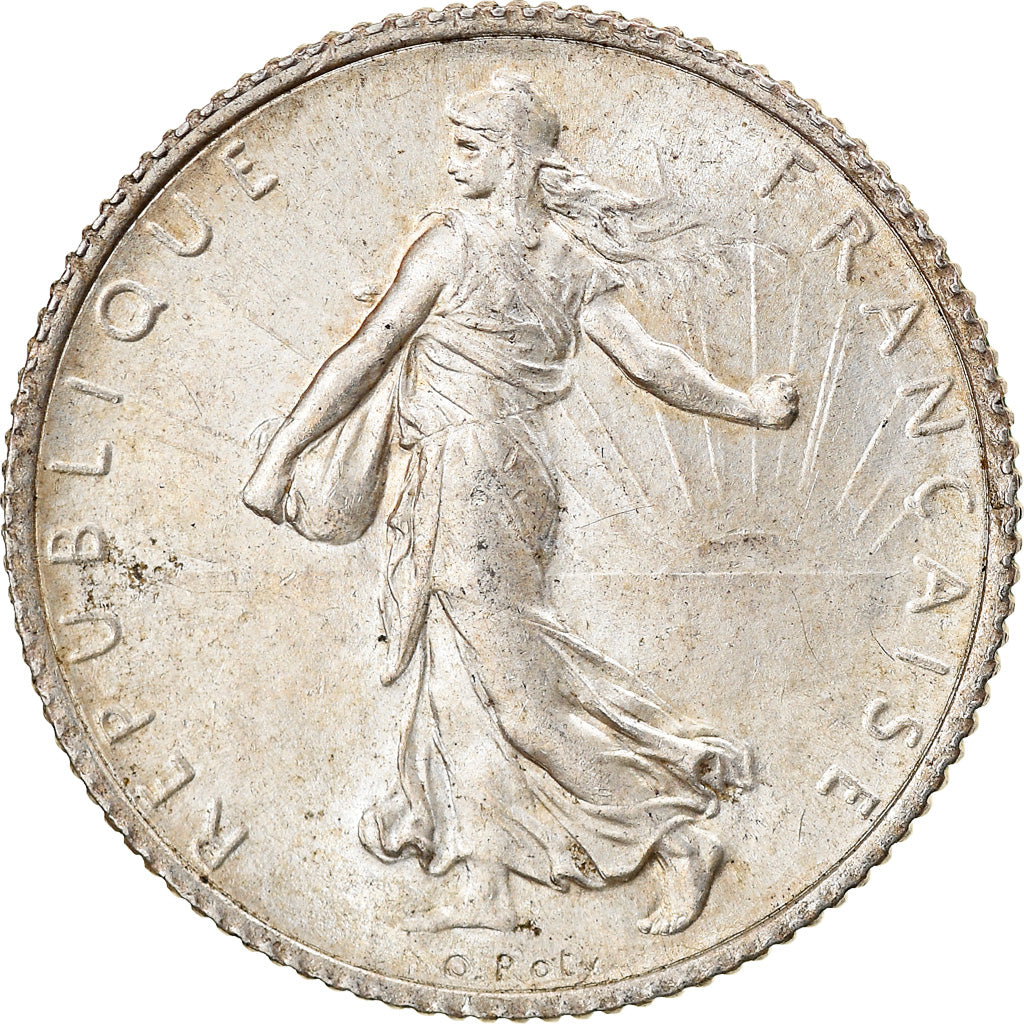 Munten, Frankrijk, Semeuse, Franc, 1919, Paris, ZF, Zilver, KM:844.1