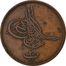 Coin, Egypt, Abdul Aziz, 20 Para, 1863/AH1277, EF(40-45), Bronze, KM:244