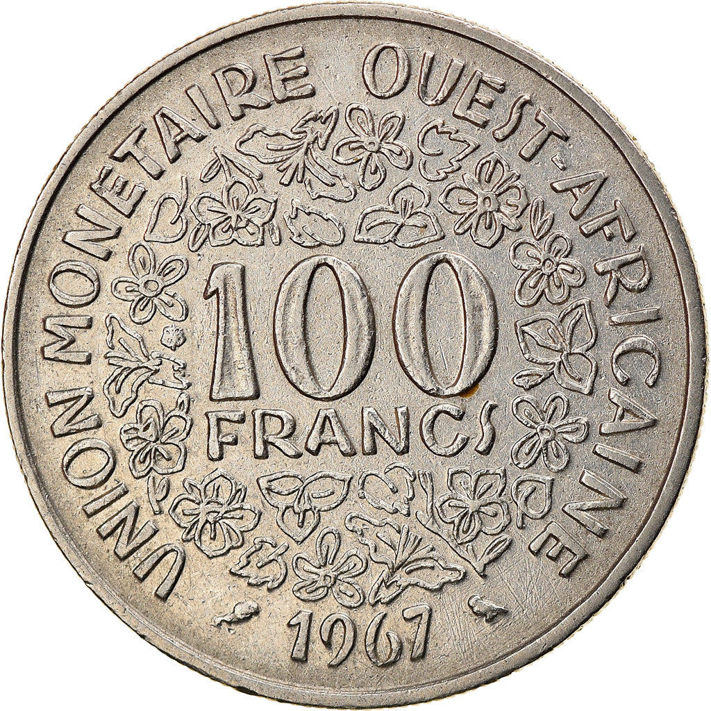 Moneda, Costa de Marfil, 100 Francs, 1967, MBC, Níquel