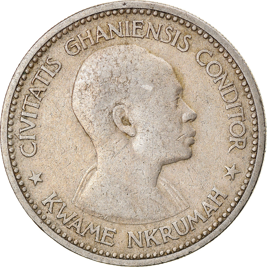 Coin, Ghana, 2 Shilling, 1958, EF(40-45), Copper-nickel, KM:6