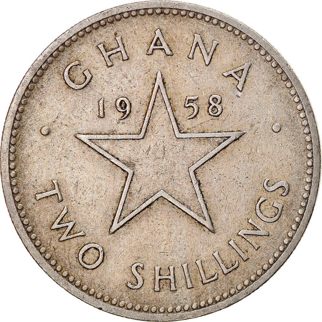 Coin, Ghana, 2 Shilling, 1958, EF(40-45), Copper-nickel, KM:6