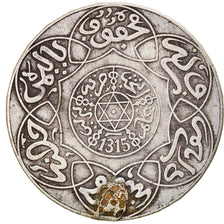 Coin, Morocco, 'Abd al-Aziz, 5 Dirhams, 1897, Berlin, EF(40-45), Silver