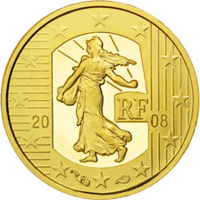 FRANCE, 5 Euro, 2008, KM #1538, MS(64), Gold, 13.9, 1.26