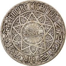 Coin, Morocco, Mohammed V, 5 Francs, AH 1352/1933, Paris, VF(30-35), Silver