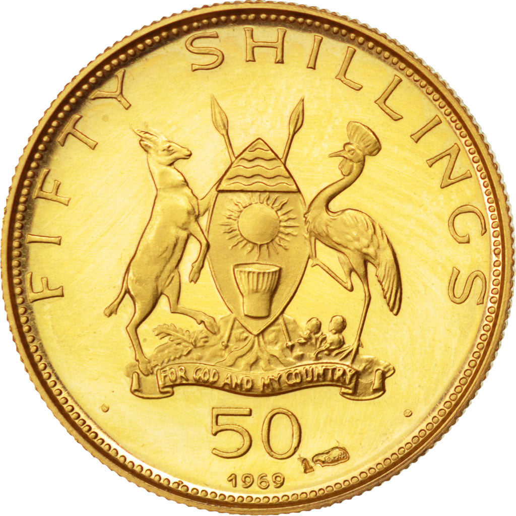 Uganda, 50 Shillings, 1969, PCGS, Oro, KM:14, graded