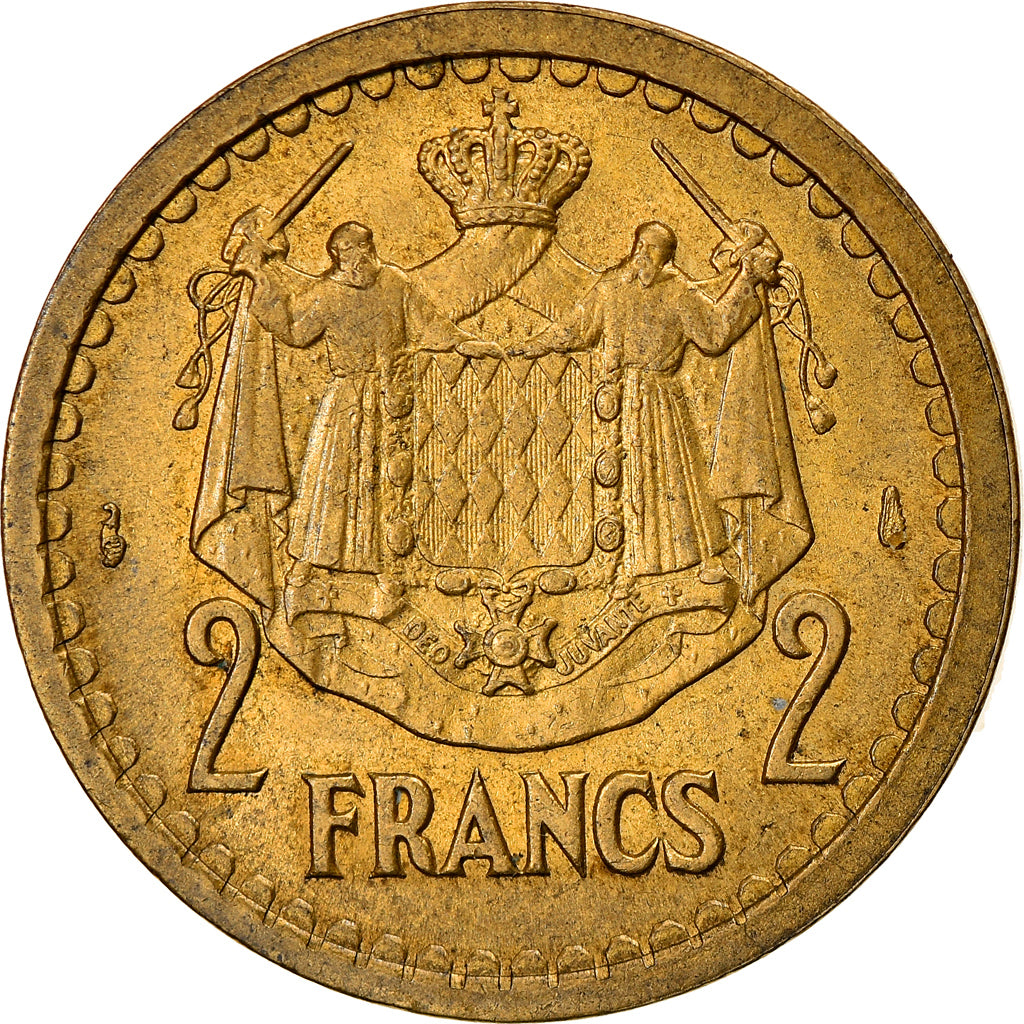 Moneta, Monaco, Louis II, 2 Francs, 1943, Paris, BB+, Alluminio, KM:121
