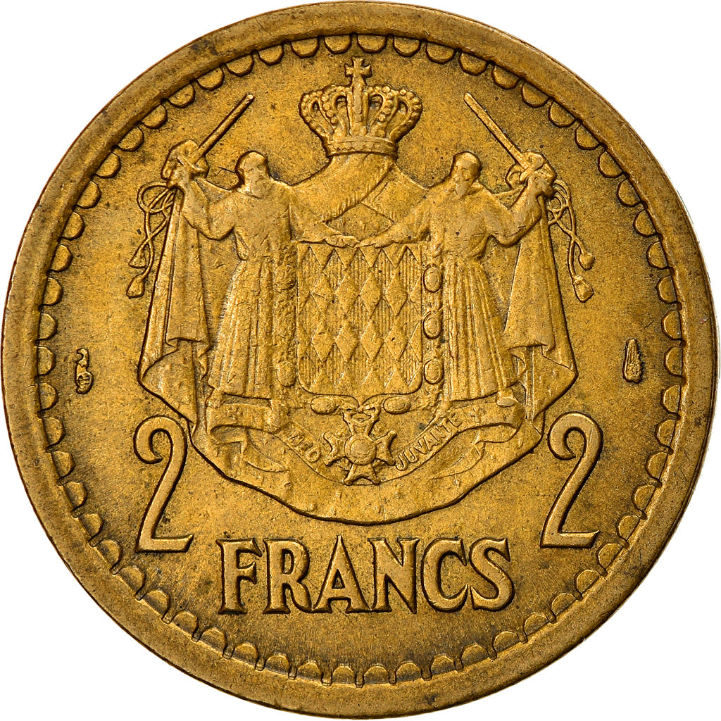 Moneta, Monaco, Louis II, 2 Francs, 1943, Paris, BB+, Alluminio, KM:121