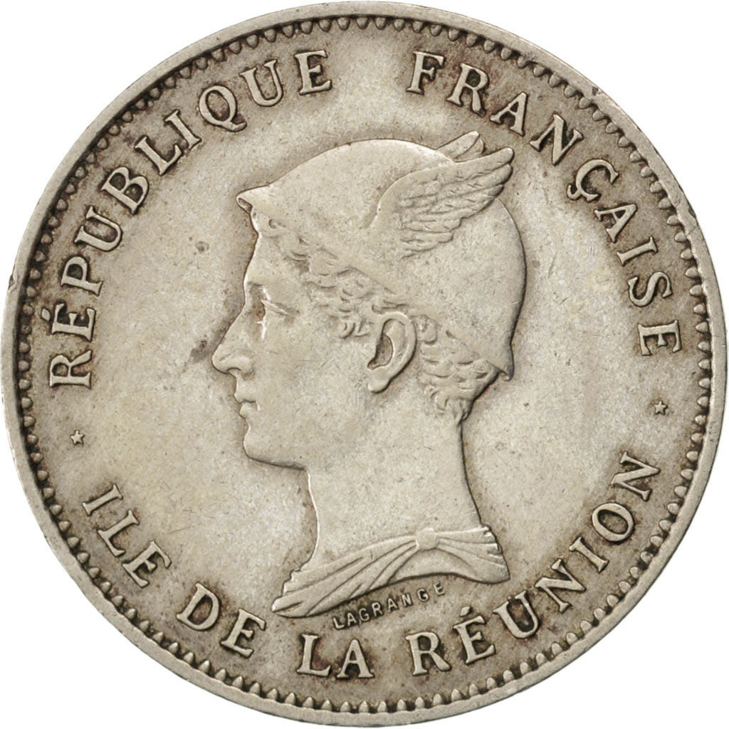 REUNION, 50 Centimes, 1896, KM #4, EF(40-45), Copper-Nickel, Lecompte #41, 2.45