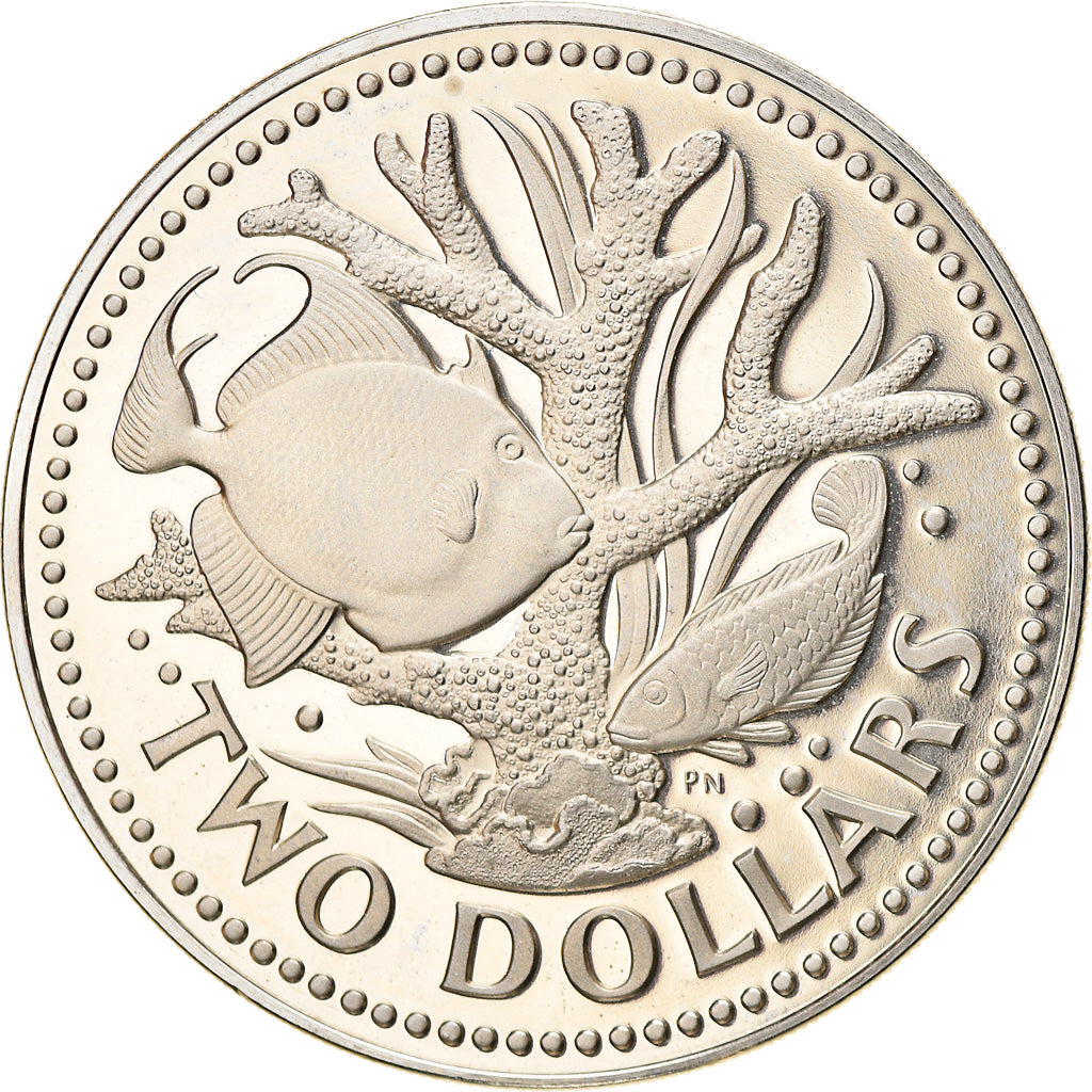 Coin, Barbados, 2 Dollars, 1973, Franklin Mint, BE, MS(65-70), Copper-nickel