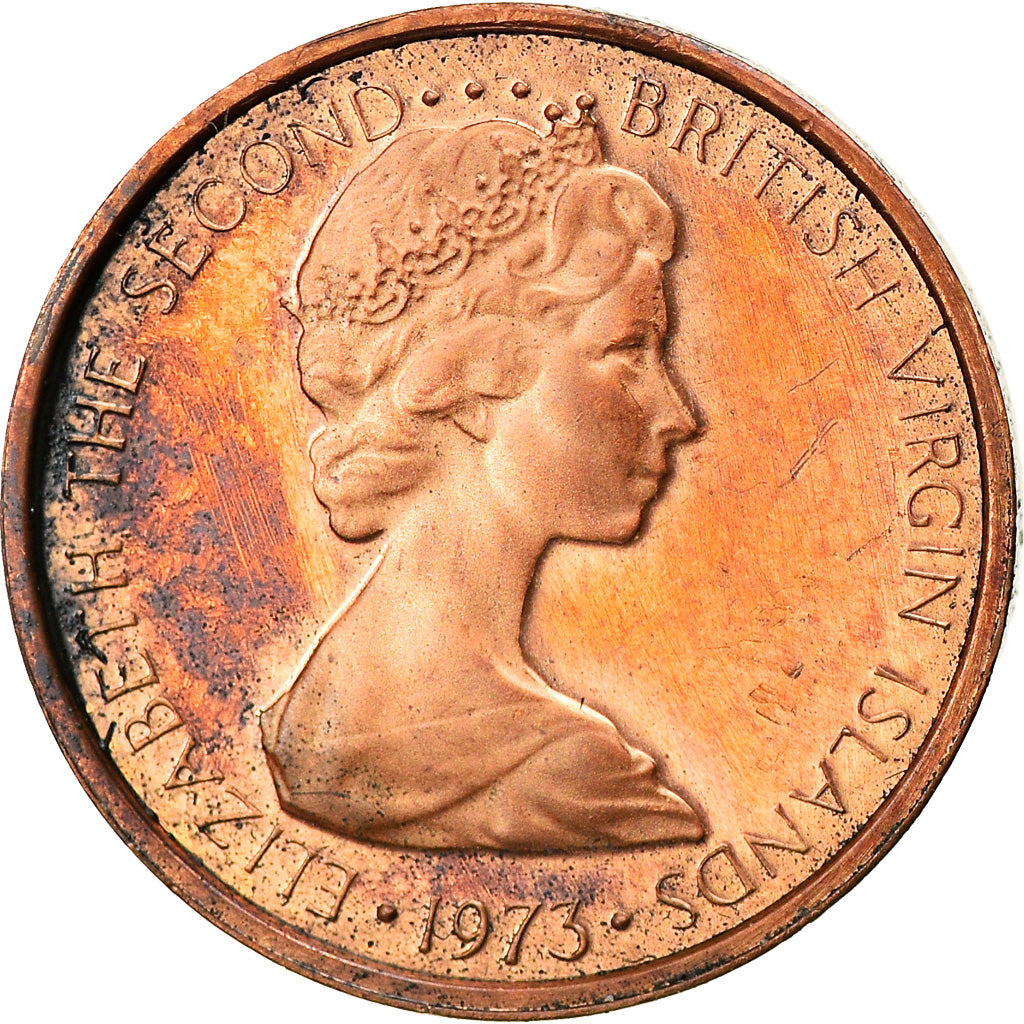 Coin, BRITISH VIRGIN ISLANDS, Elizabeth II, Cent, 1973, Franklin Mint, U.S.A.