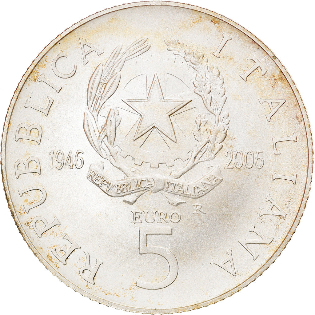 Italie, 5 Euro, 60ème anniversaire de la République italienne, 2006, Rome