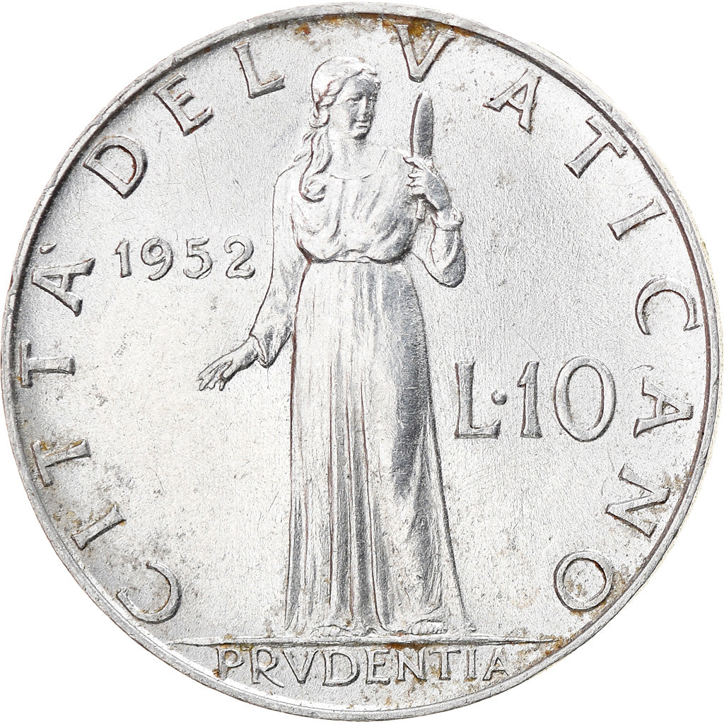 Monnaie, Cité du Vatican, Pius XII, 10 Lire, 1952, Roma, SUP, Aluminium