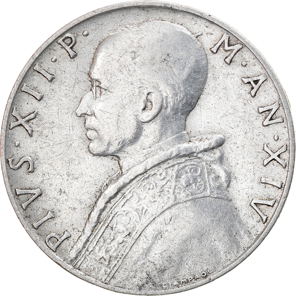 Moeda, CIDADE DO VATICANO, Pius XII, 10 Lire, 1952, Roma, AU(50-53), Alumínio