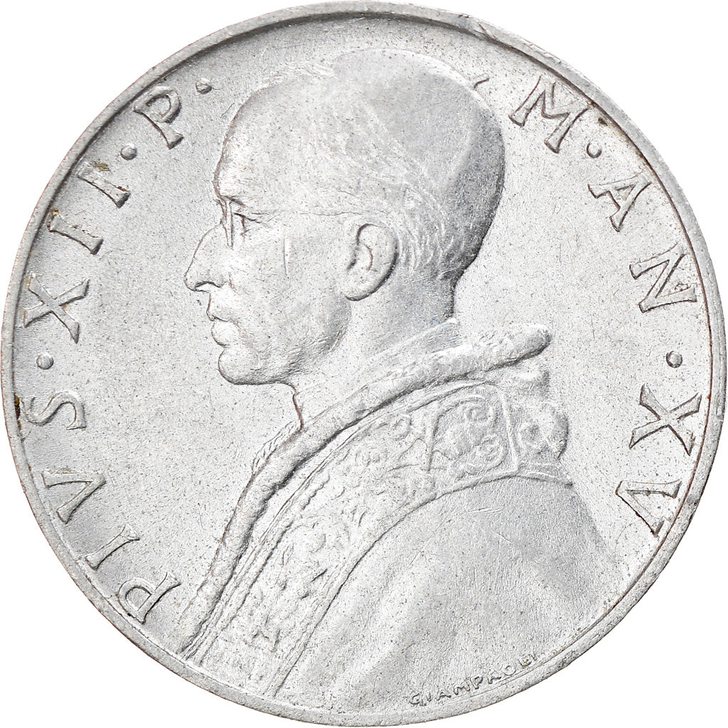 Monnaie, Cité du Vatican, Pius XII, 10 Lire, 1953, Roma, TTB+, Aluminium