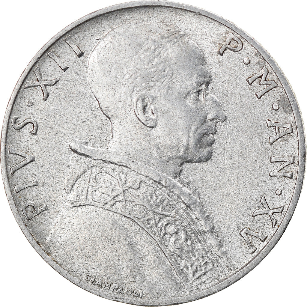 Münze, Vatikanstadt, Pius XII, 5 Lire, 1953, Roma, VZ, Aluminium, KM:51.1