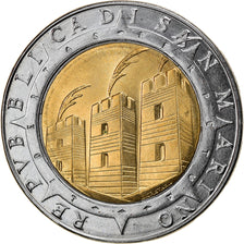 Coin, San Marino, 500 Lire, 1992, Rome, MS(63), Bi-Metallic, KM:286