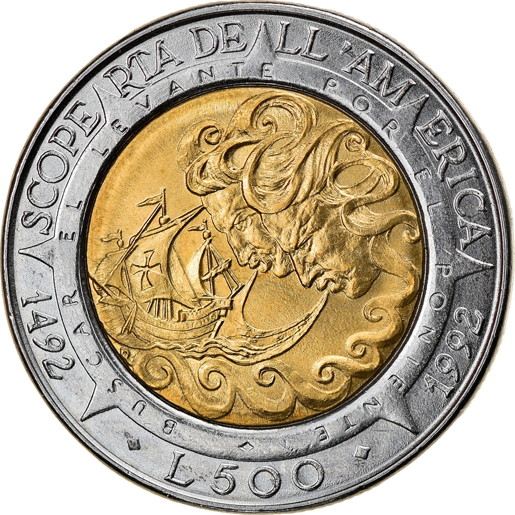 Coin, San Marino, 500 Lire, 1992, Rome, MS(63), Bi-Metallic, KM:286