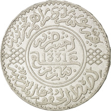 MOROCCO, Rial, 10 Dirhams, 1912, bi-Bariz, KM #33, AU(50-53), Silver, 24.90