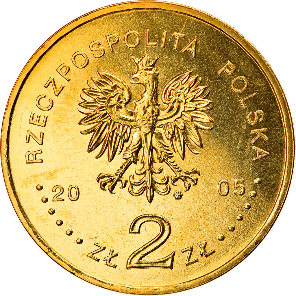 Moeda, Polónia, 2 Zlote, 2005, Warsaw, MS(60-62), Latão, KM:608