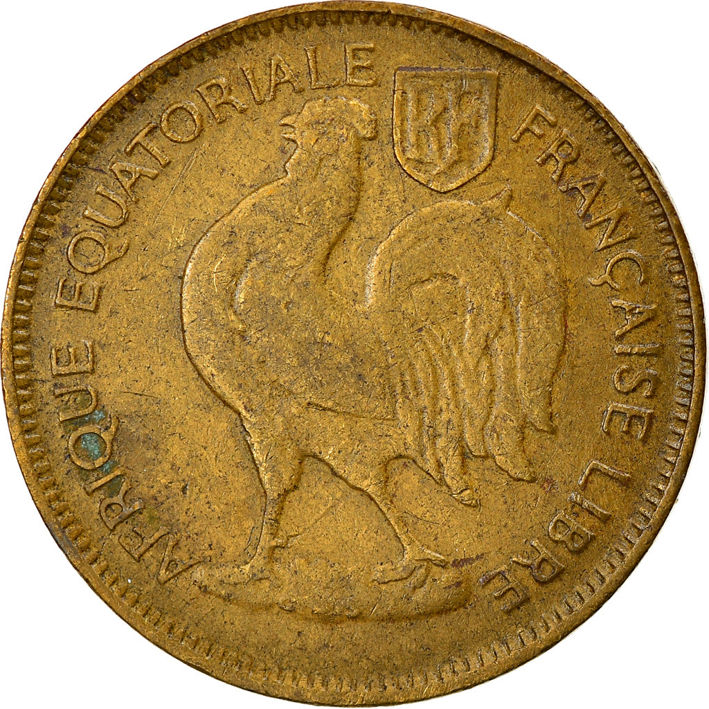 Munten, Frans Equatoriaal Afrika, 50 Centimes, 1942, Pretoria, ZF, Tin, KM:1