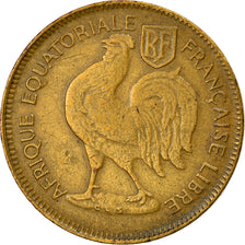 Coin, French Equatorial Africa, 50 Centimes, 1942, Pretoria, VF(30-35), Brass