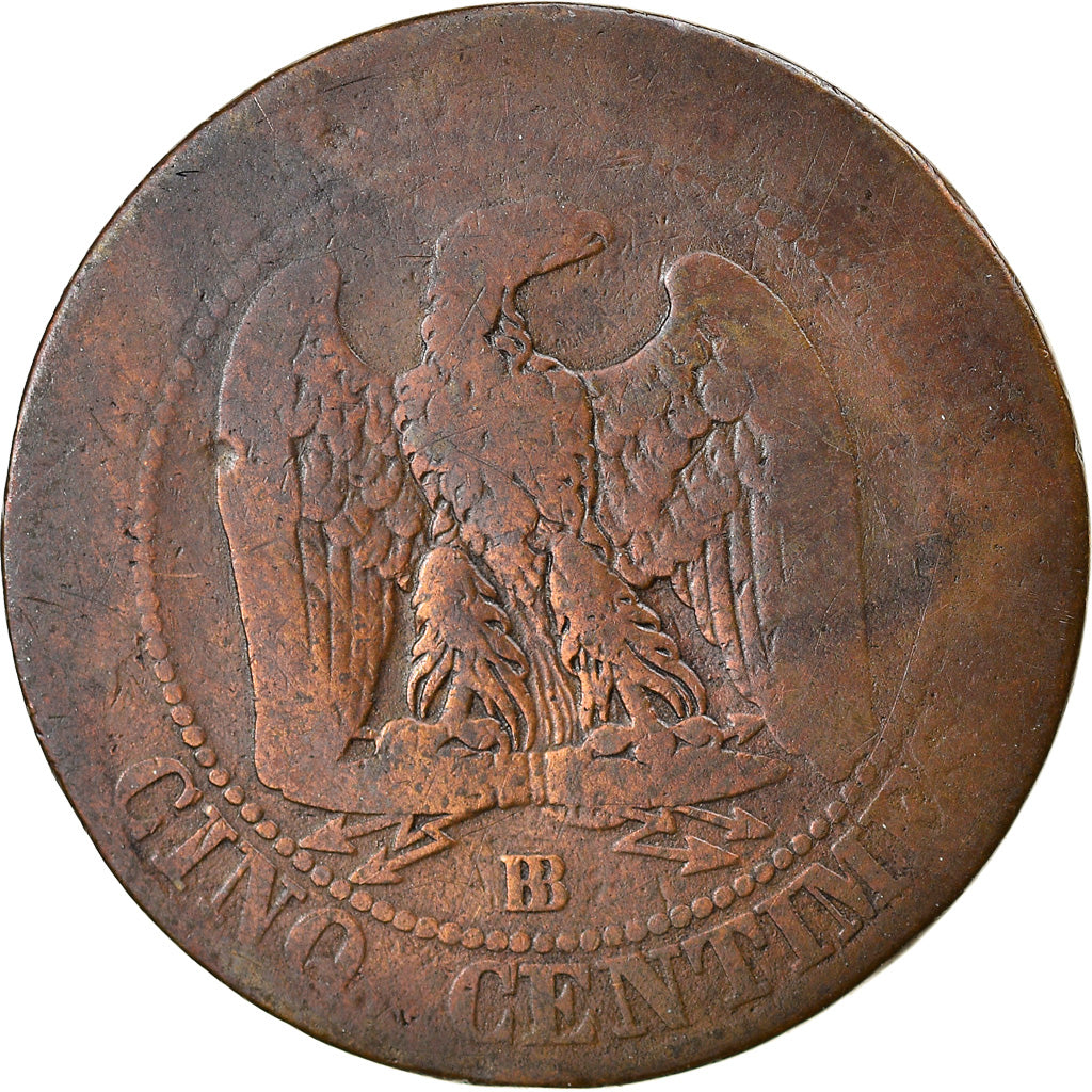 Munten, Frankrijk, Napoleon III, Napoléon III, 5 Centimes, 1856, Strasbourg