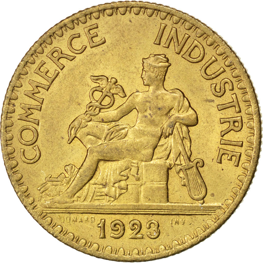 Munten, Frankrijk, Chambre de commerce, 2 Francs, 1923, PR, Aluminum-Bronze