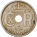 Moneda, Dinamarca, Christian X, 10 Öre, 1925, Copenhagen, MBC, Cobre - níquel