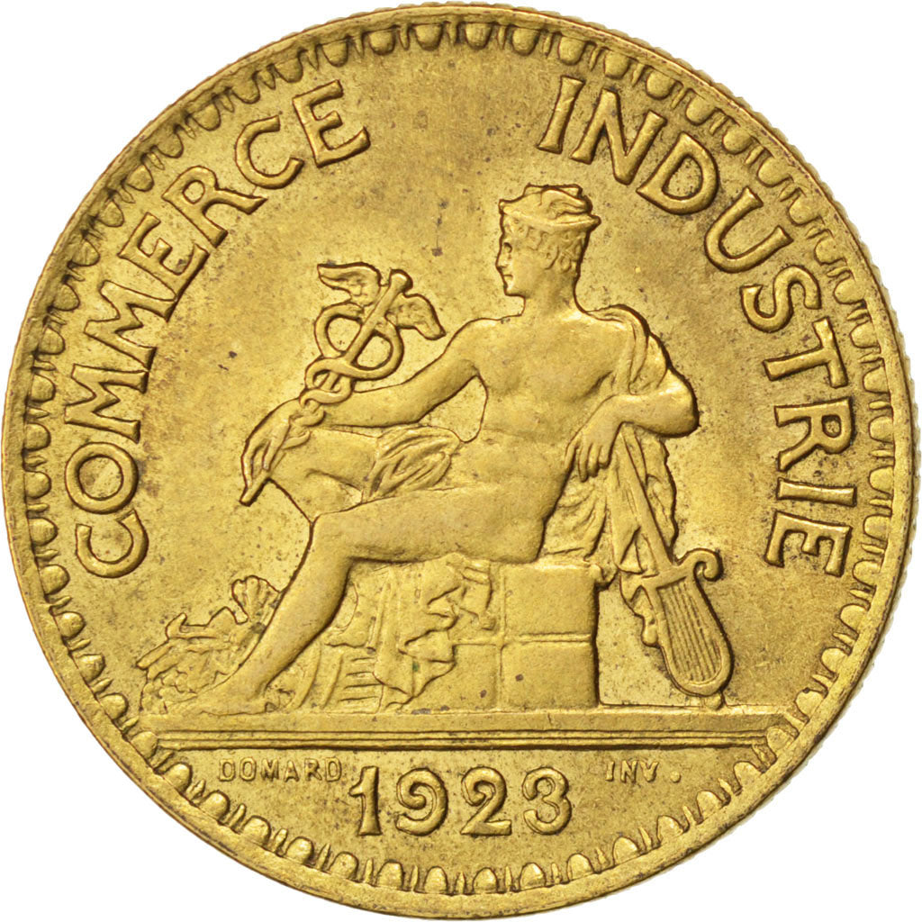 FRANCE, Chambre de commerce, 2 Francs, 1923, Paris, KM #877, AU(55-58),...