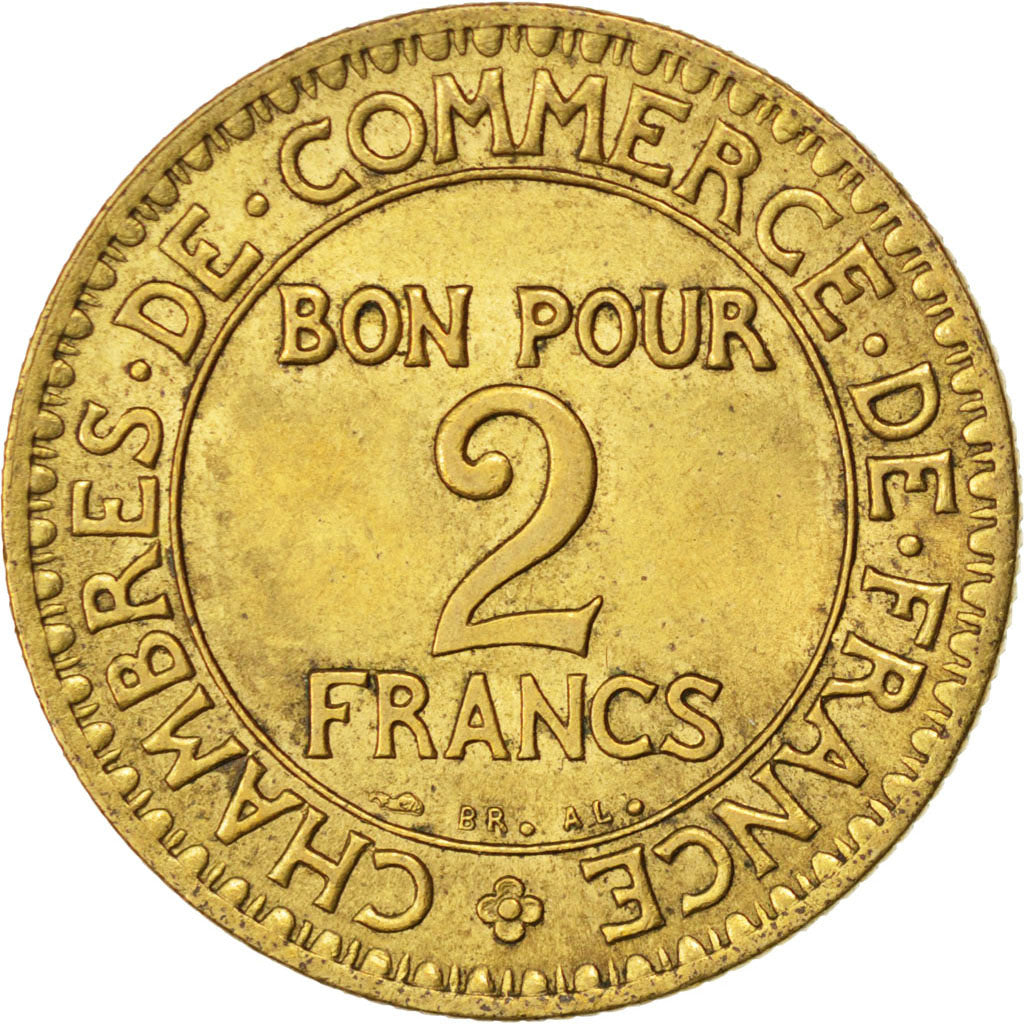 FRANCE, Chambre de commerce, 2 Francs, 1923, Paris, KM #877, AU(55-58),...