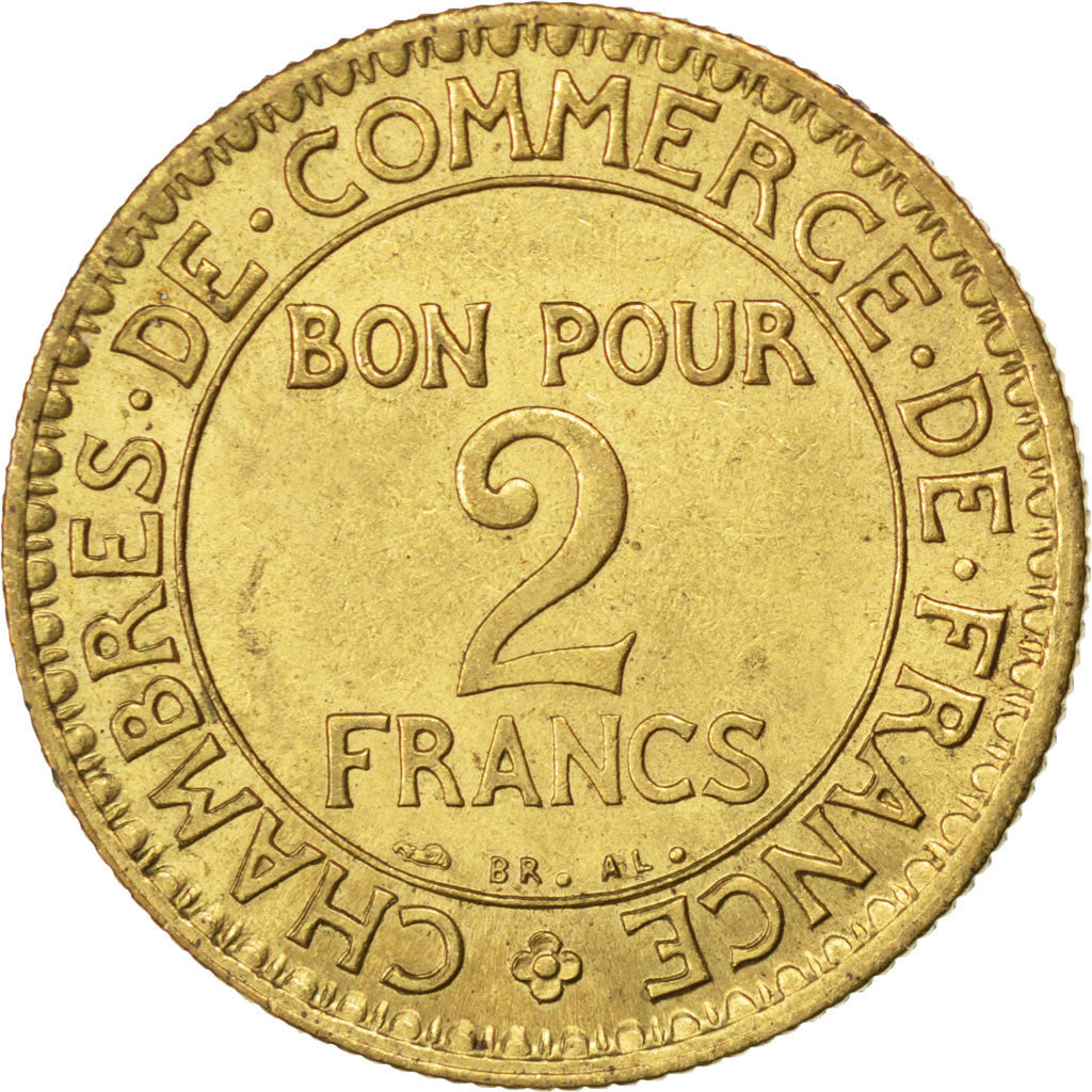 Coin, France, Chambre de commerce, 2 Francs, 1925, AU(55-58), Aluminum-Bronze