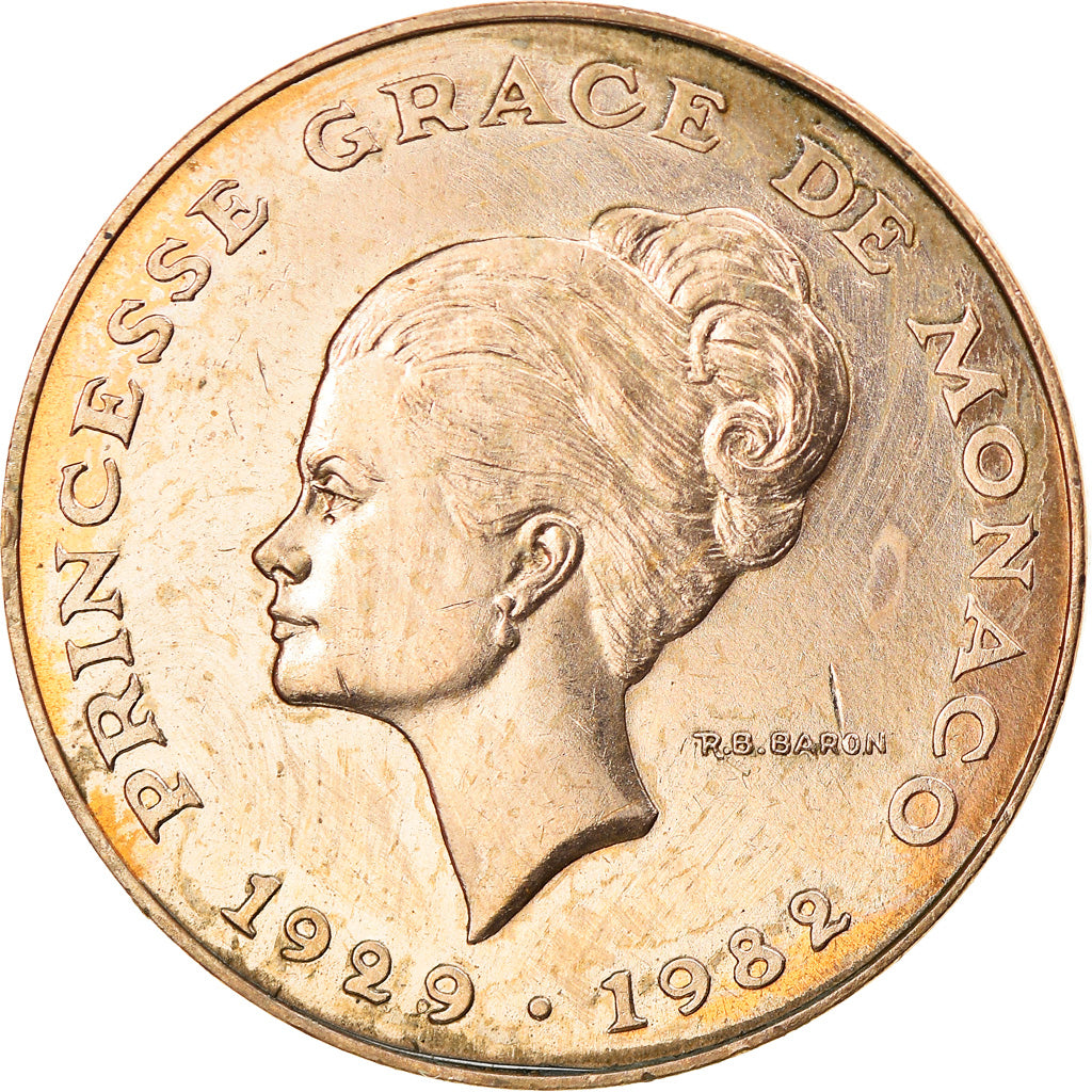 Coin, Monaco, Rainier III, 10 Francs, 1982, EF(40-45), Copper-Nickel-Aluminum