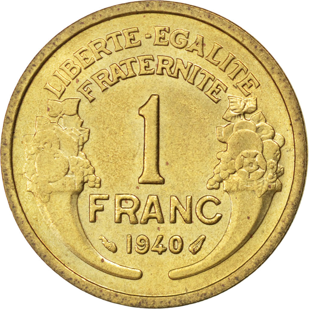 FRANCE, Morlon, Franc, 1940, KM #885, AU(55-58), Aluminum-Bronze, 23, Gadoury...