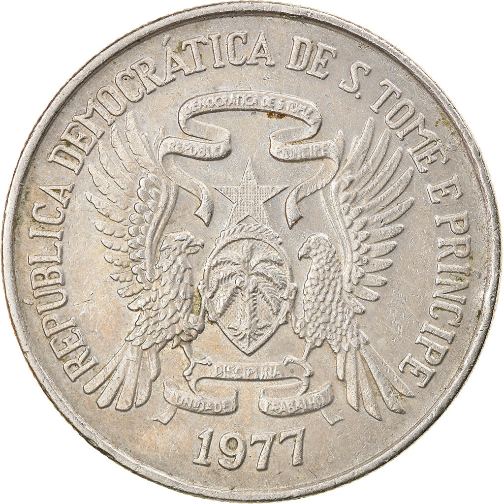 Moneda, Santo Tomé y la Isla de Príncipe, 20 Dobras, 1977, MBC, Cobre -
