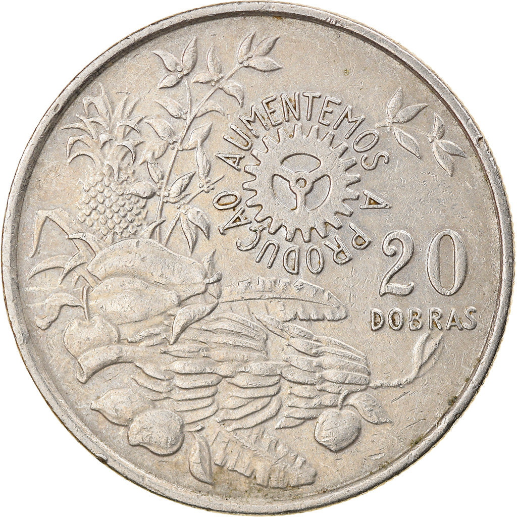 Moneda, Santo Tomé y la Isla de Príncipe, 20 Dobras, 1977, MBC, Cobre -