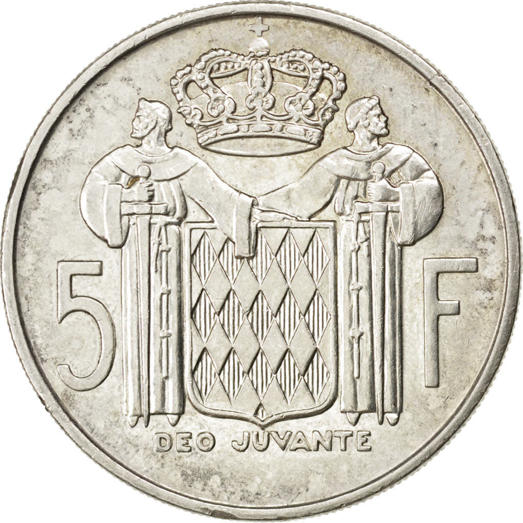 MONACO, 5 Francs, 1966, KM #141, EF(40-45), Silver, Gadoury #152, 11.97