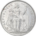 Moneda, Polinesia francesa, 5 Francs, 1977, Paris, MBC, Aluminio, KM:12