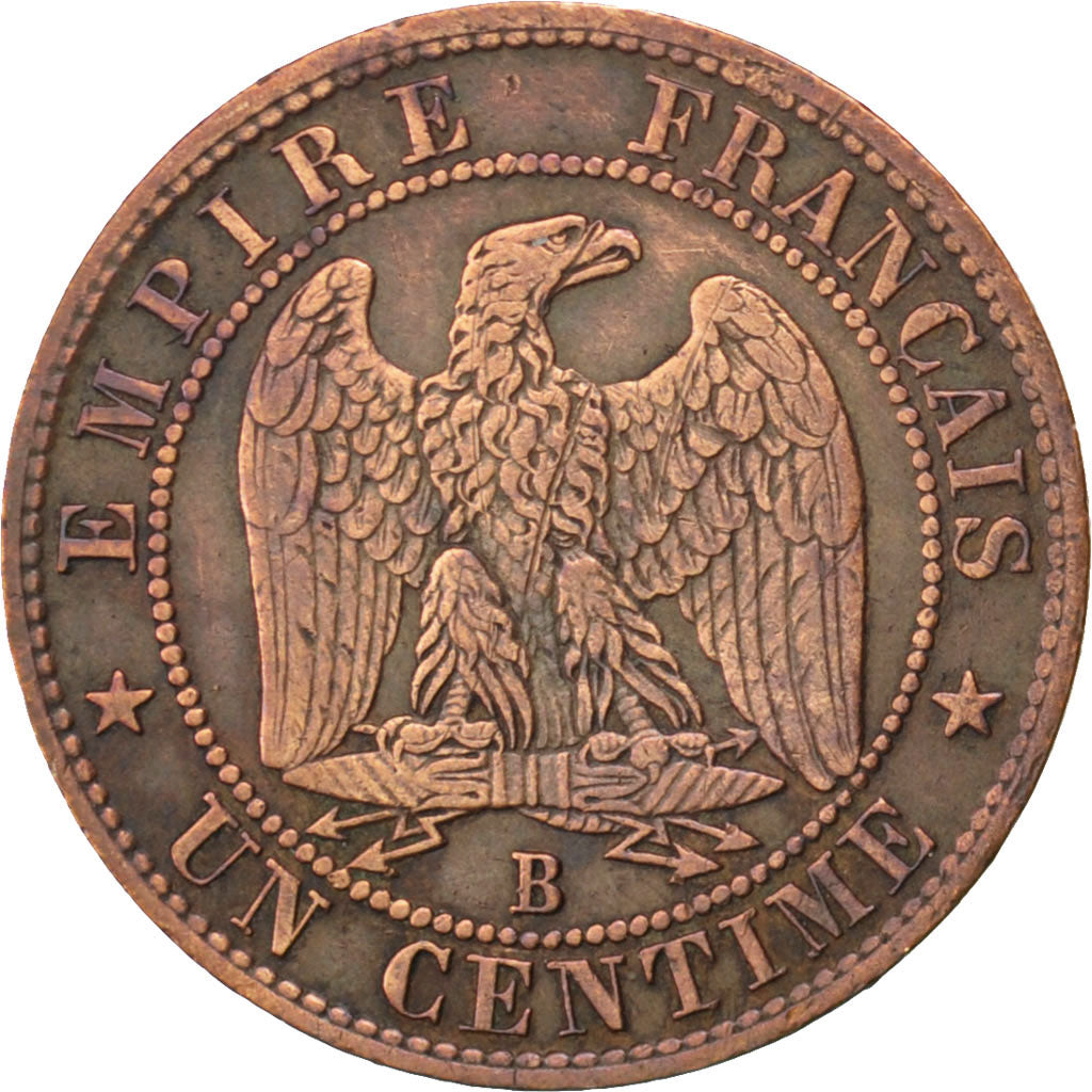 FRANCE, Napoléon III, Centime, 1855, Rouen, KM #775.2, VF(30-35), Bronze, Gadour