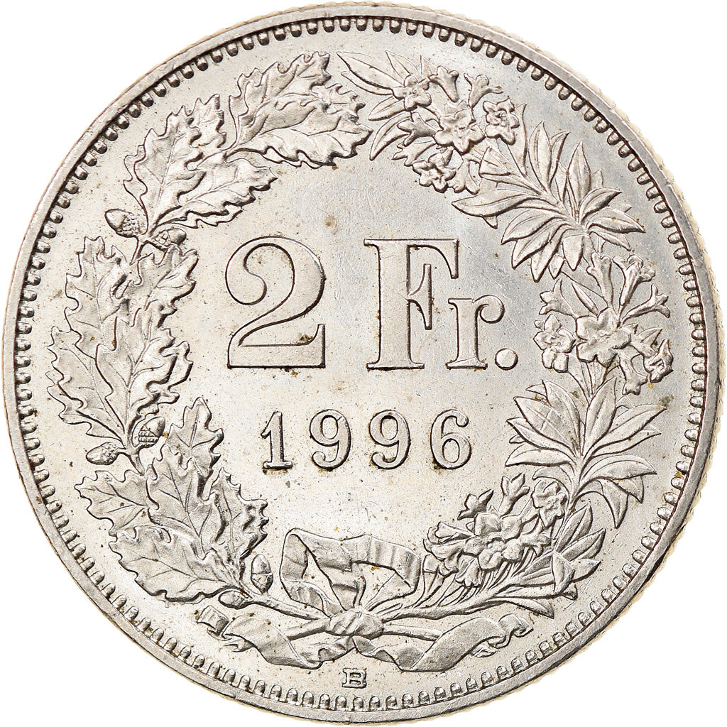 Monnaie, Suisse, 2 Francs, 1996, Bern, TTB+, Copper-nickel, KM:21a.3