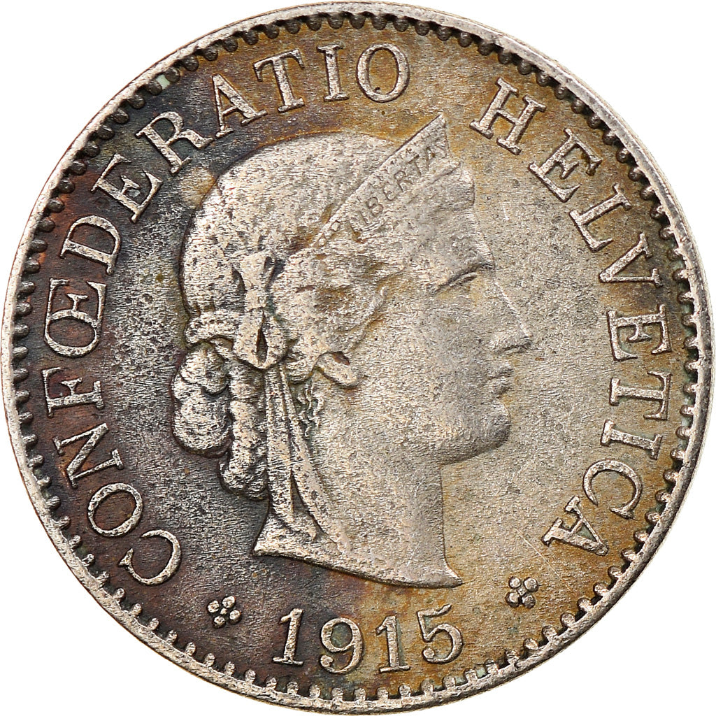 Coin, Switzerland, 5 Rappen, 1915, Bern, VF(20-25), Copper-nickel, KM:26
