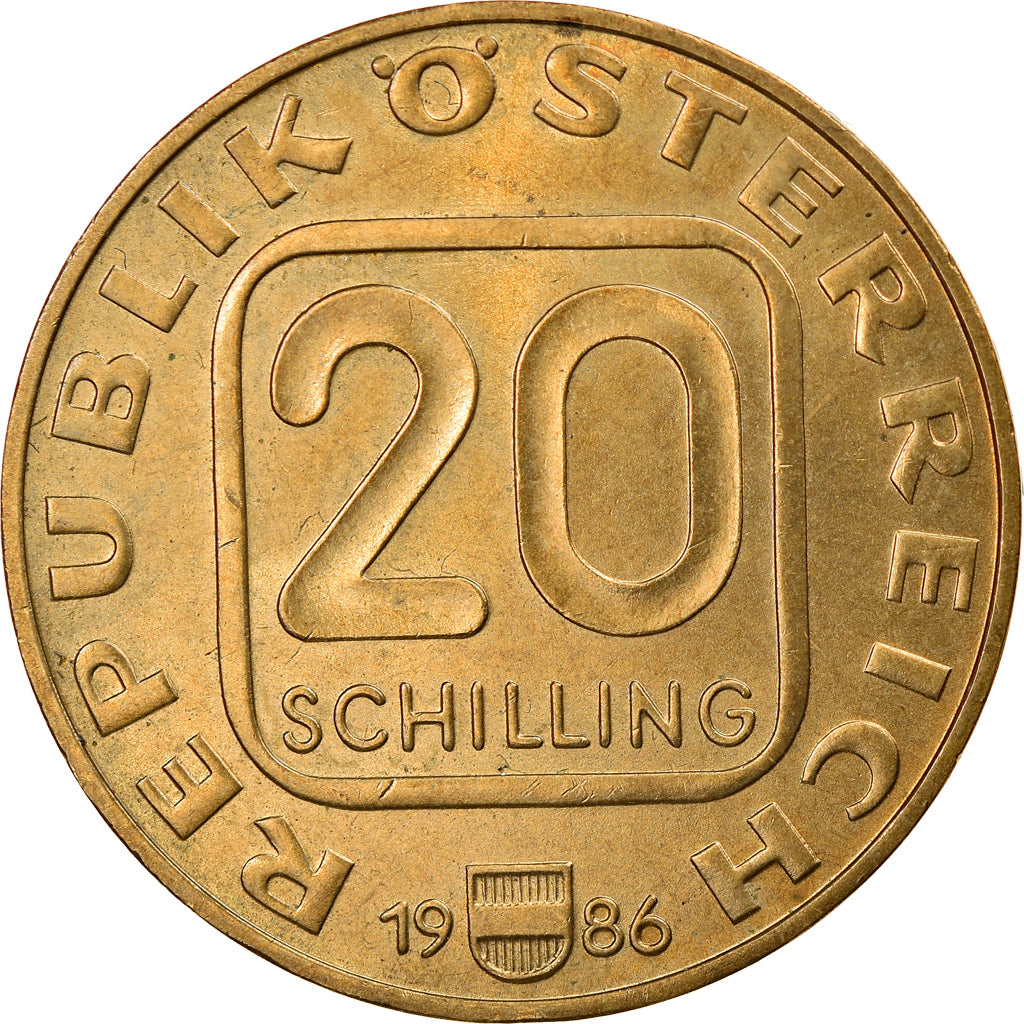 Coin, Austria, 20 Schilling, 1986, AU(55-58), Copper-Aluminum-Nickel, KM:2975.1