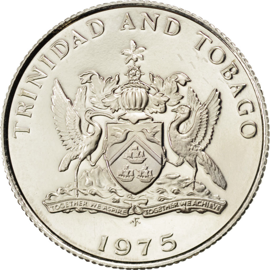 TRINIDAD & TOBAGO, 10 Cents, 1975, Franklin Mint, KM #27, MS(63),...