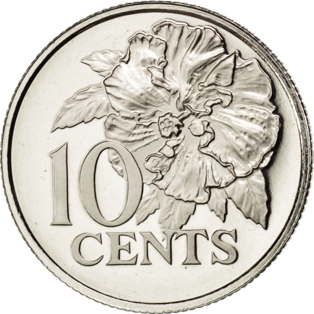TRINIDAD & TOBAGO, 10 Cents, 1975, Franklin Mint, KM #27, MS(63),...