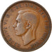 Coin, Great Britain, George VI, 1/2 Penny, 1940, VF(30-35), Bronze, KM:844