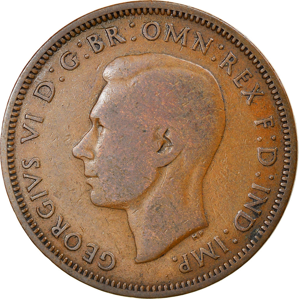 Moneta, Gran Bretagna, George VI, 1/2 Penny, 1940, MB, Bronzo, KM:844