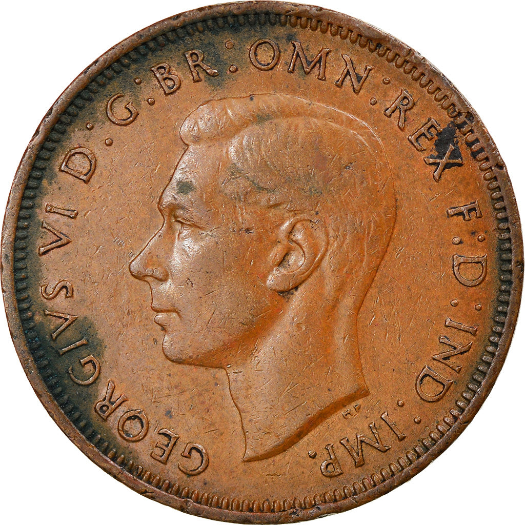 Moneta, Gran Bretagna, George VI, 1/2 Penny, 1945, BB, Bronzo, KM:844