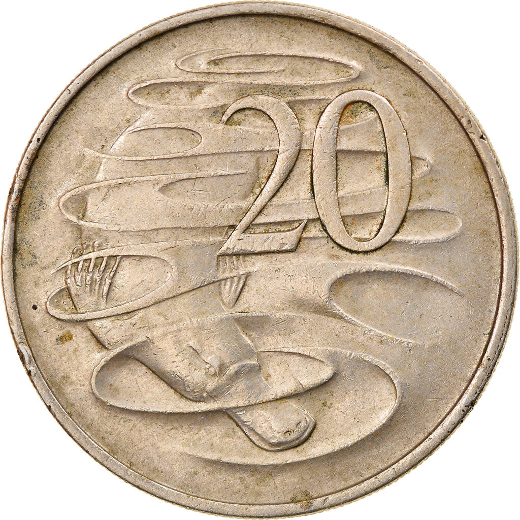 Coin, Australia, Elizabeth II, 20 Cents, 1967, VF(30-35), Copper-nickel, KM:66