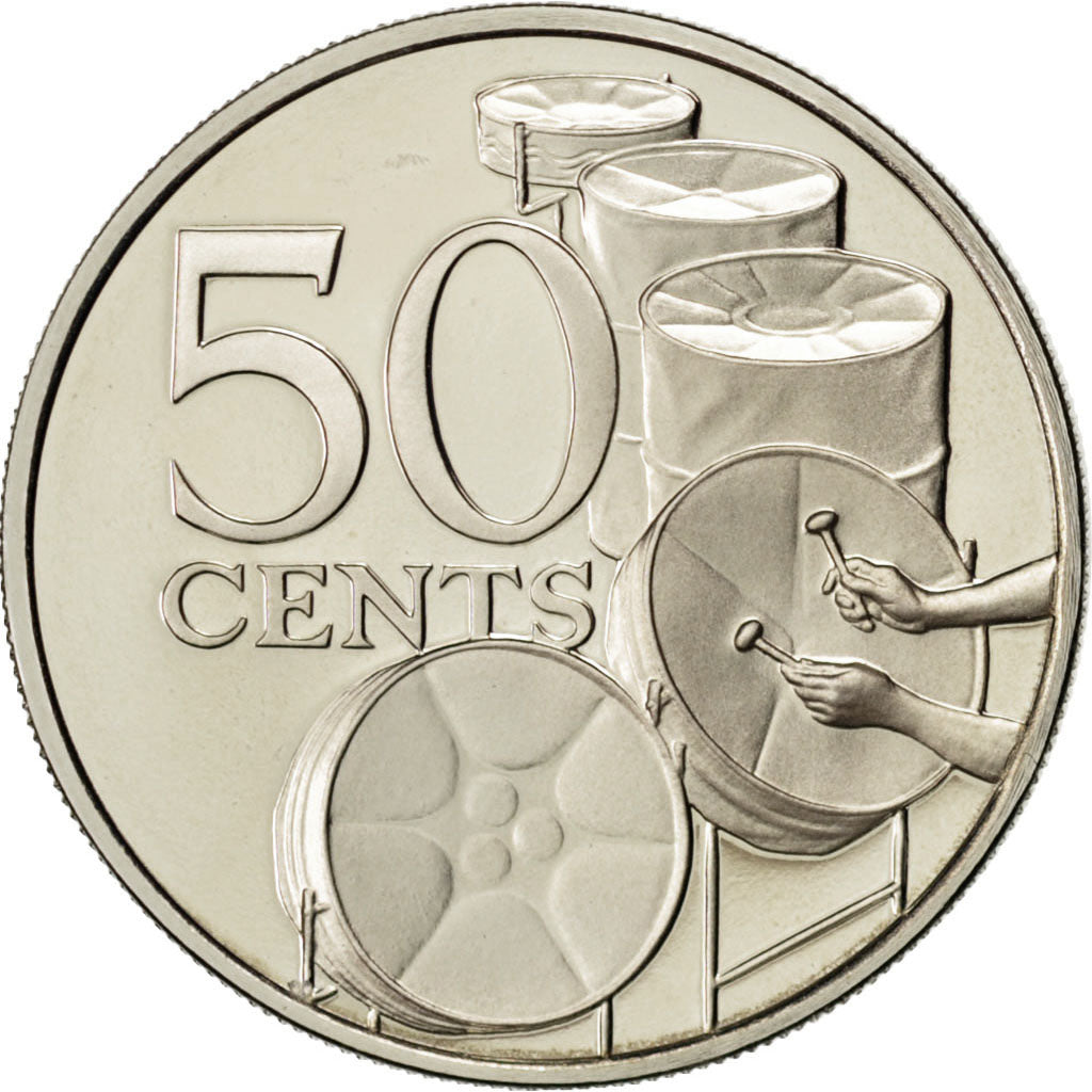 TRINIDAD & TOBAGO, 50 Cents, 1975, Franklin Mint, KM #22, MS(63),...