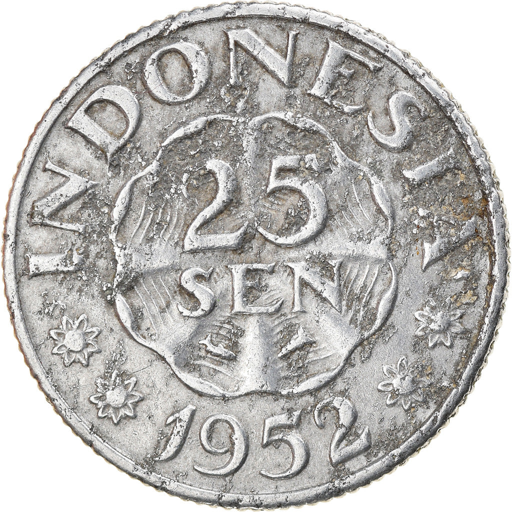 Coin, Indonesia, 25 Sen, 1952, VF(30-35), Aluminum, KM:8
