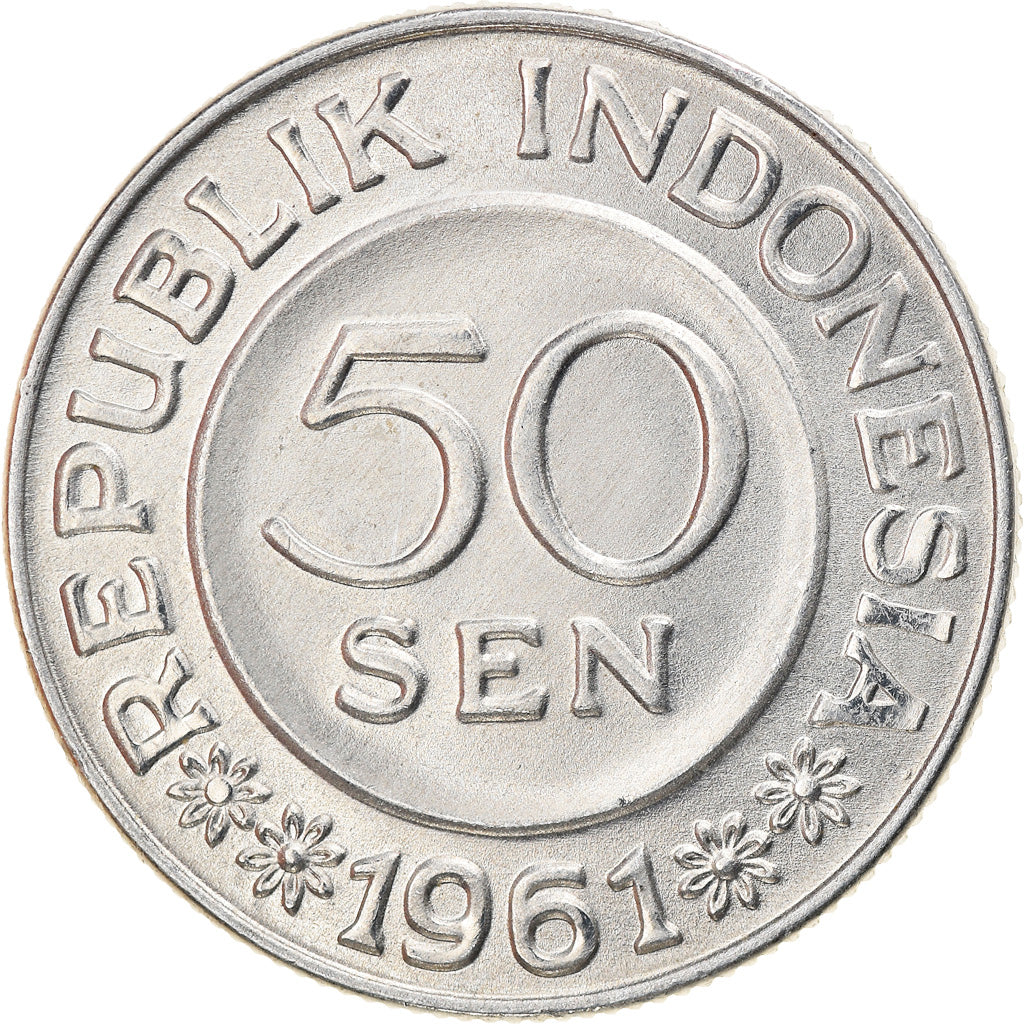 Munten, Indonesië, 50 Sen, 1961, UNC-, Aluminium, KM:14